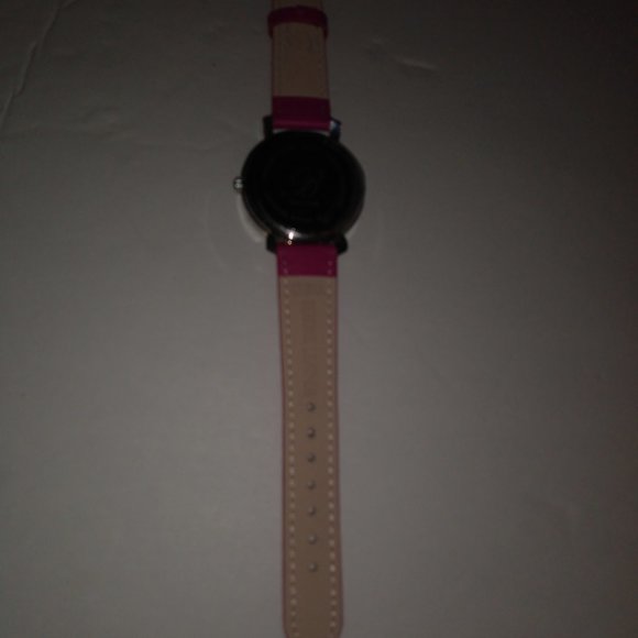 Burgi Women\'s Watch New BRV-13881 Magenta Pink Leather Band with Rhinestones